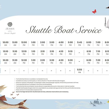 The Salil Hotel Riverside Bangkok Dış mekan fotoğraf Shuttle boat service timetable